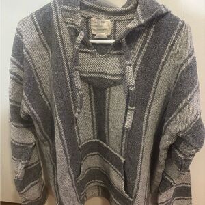 Gray and White Striped Women's Sweater